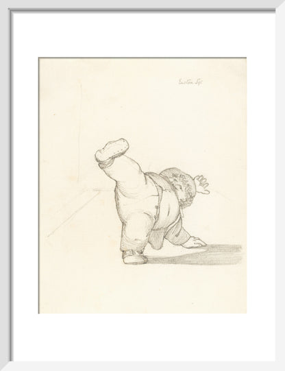 William Morris Performing a Cartwheel (art print, small, white)