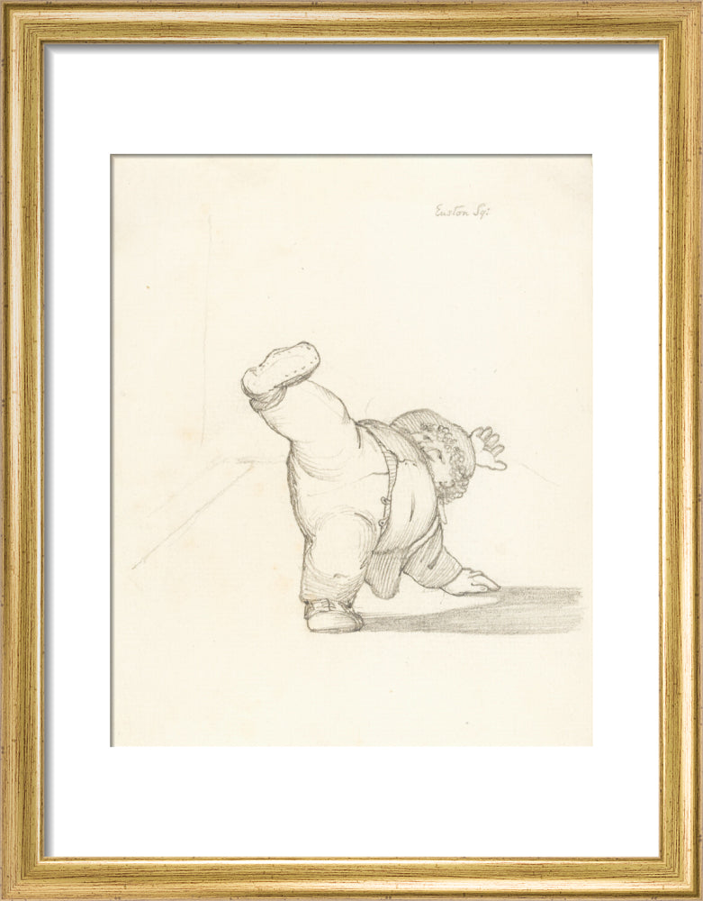 William Morris Performing a Cartwheel (art print, small, gold)