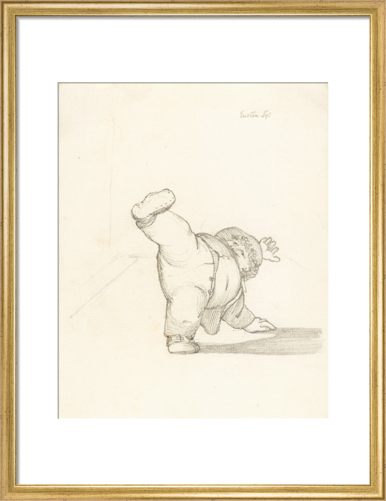 William Morris Performing a Cartwheel (art print, medium, gold)