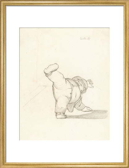 William Morris Performing a Cartwheel (art print, medium, gold)