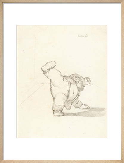William Morris Performing a Cartwheel (art print, medium, natural)