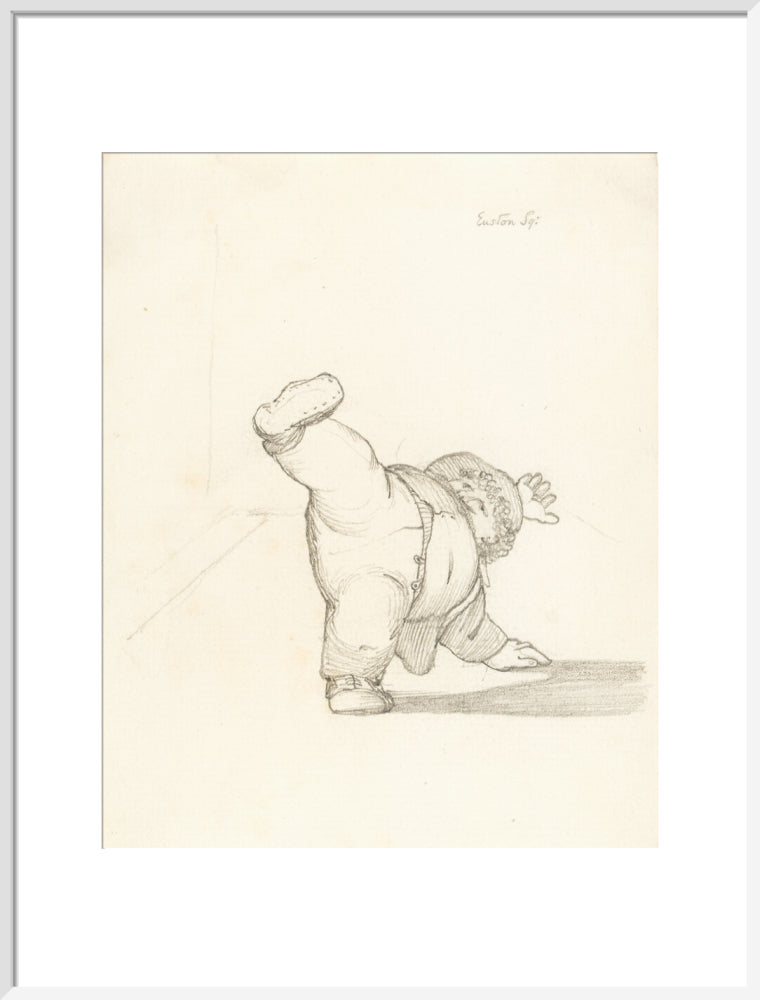 William Morris Performing a Cartwheel (art print, large, white)