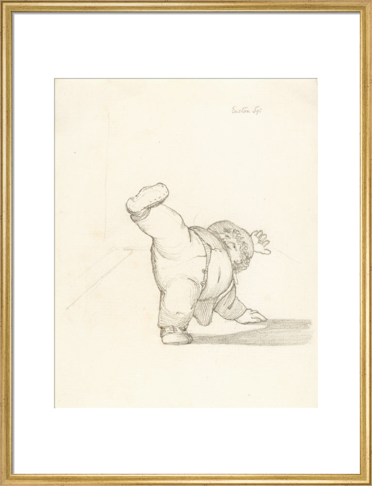 William Morris Performing a Cartwheel (art print, large, gold)
