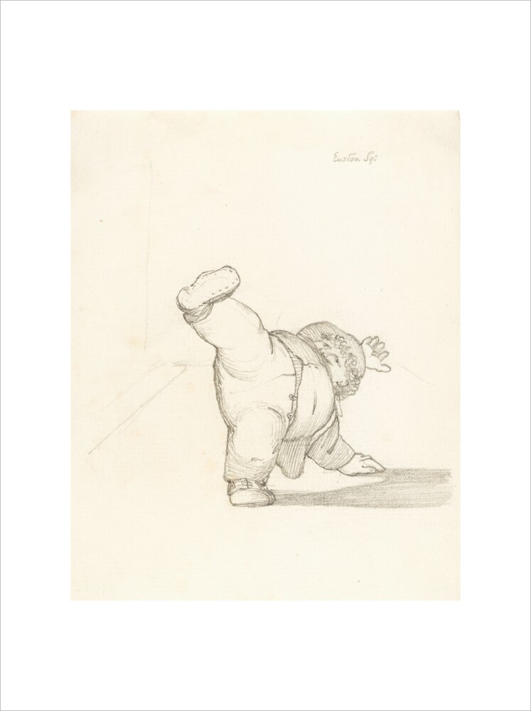 William Morris Performing a Cartwheel (art print, large, unframed)