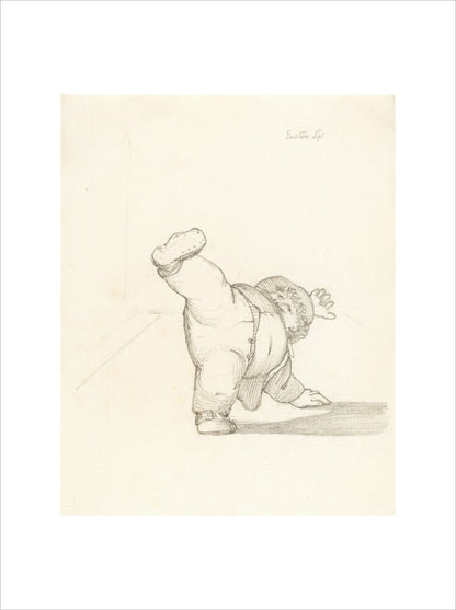 William Morris Performing a Cartwheel (art print, large, unframed)