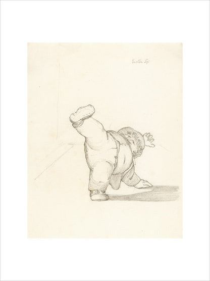 William Morris Performing a Cartwheel (art print, extra large, unframed)