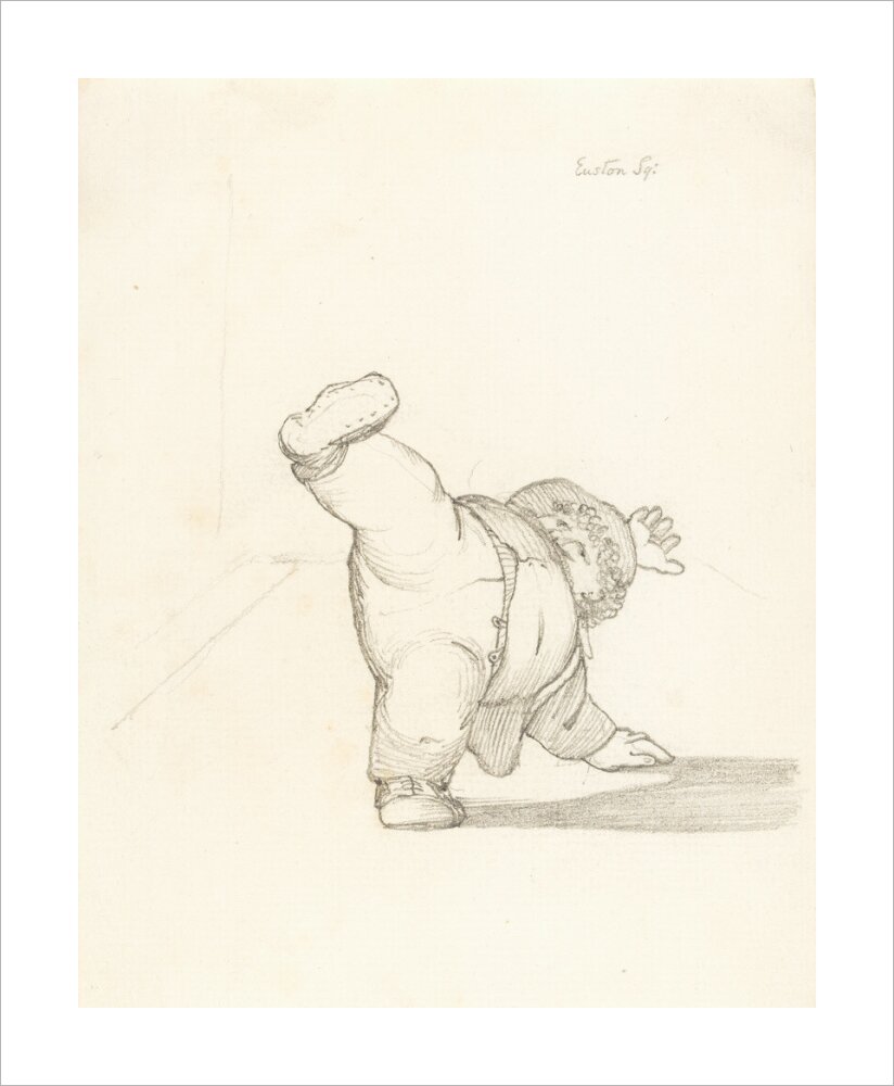 William Morris Performing a Cartwheel (unstretched canvas, large, unframed)