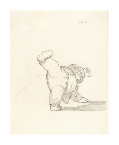 William Morris Performing a Cartwheel (unstretched canvas, large, unframed)