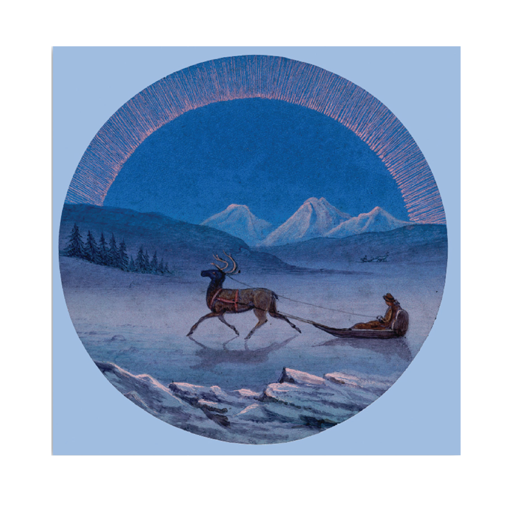 Reindeer Sledge - Christmas card pack