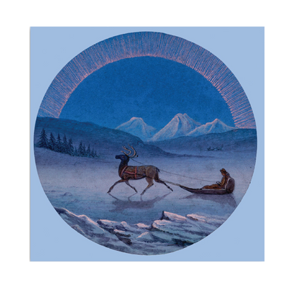 Reindeer Sledge - Christmas card pack