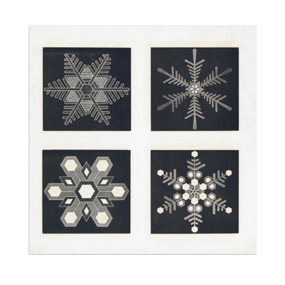 Four Snow Crystals - Christmas card pack