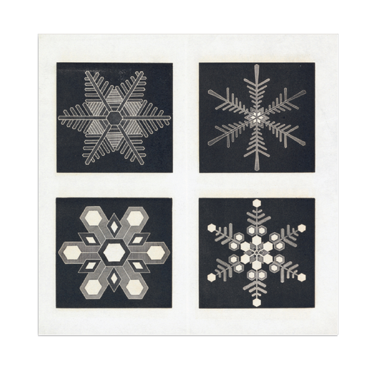 Four Snow Crystals - Christmas card pack