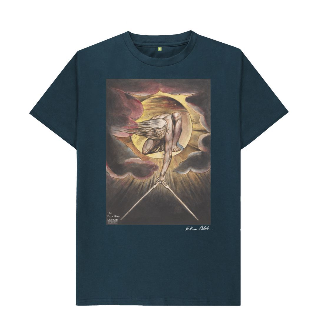 Denim Blue William Blake's Ancient of Days\/Frontispiece T-Shirt - Dark Colours