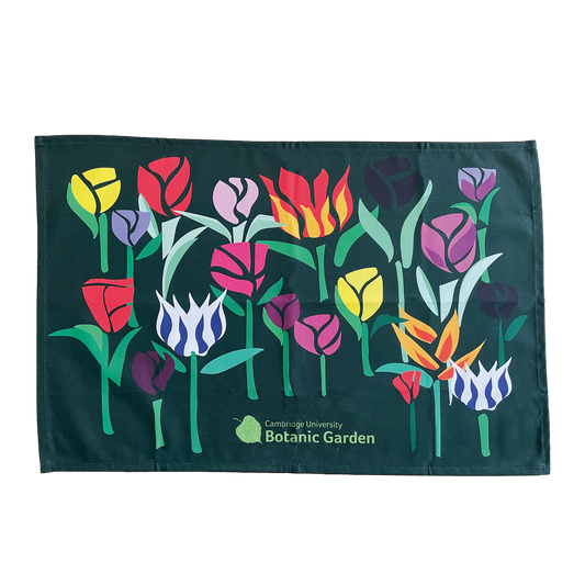 Tulips on Dark Green - Tea towel