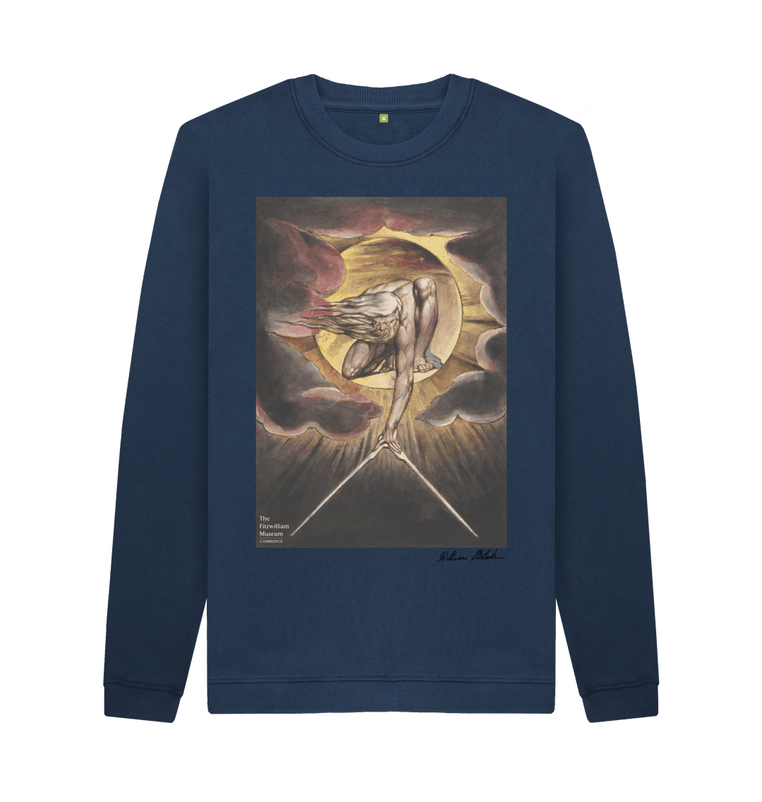 Navy Blue Printed Sweater Front