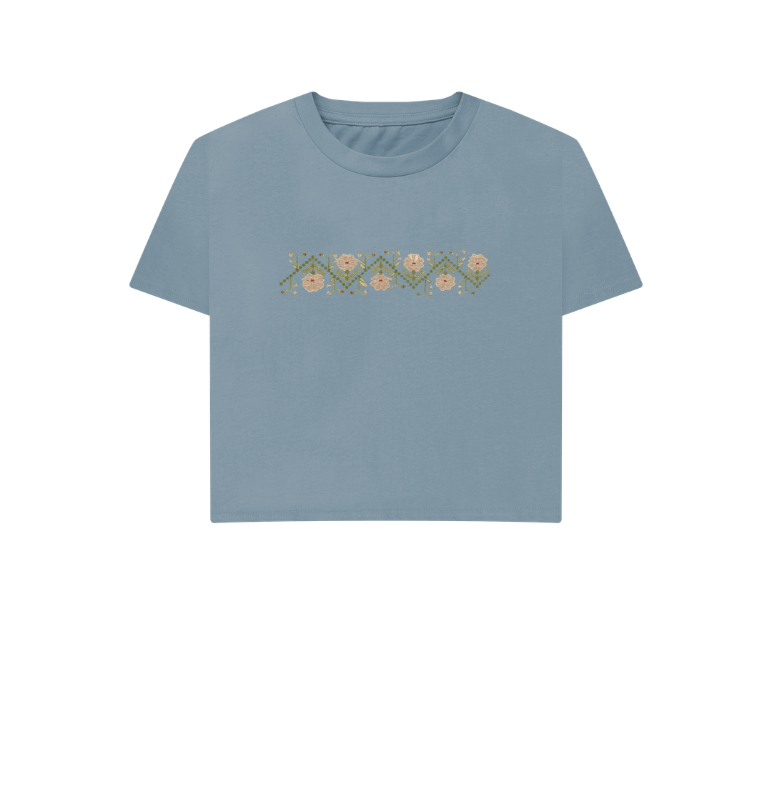 Stone Blue Printed T-shirt Front