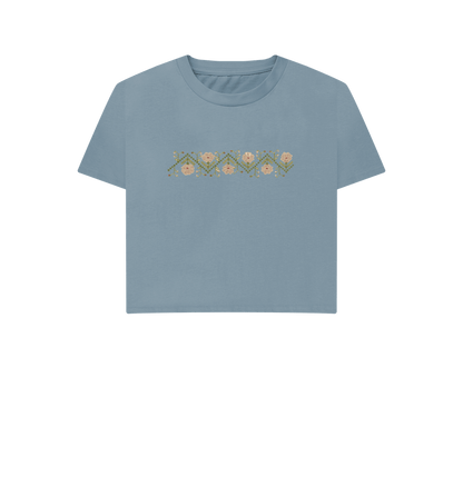 Stone Blue Printed T-shirt Front