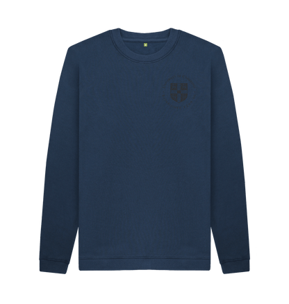 Navy Blue Printed Sweater Front