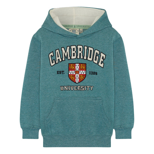 Cambridge University Kids Applique Pullover Hood - Green Marl