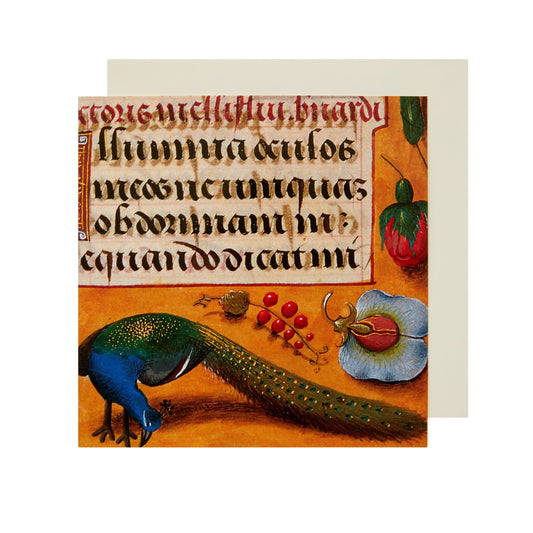 A Medieval Peacock - Greetings card