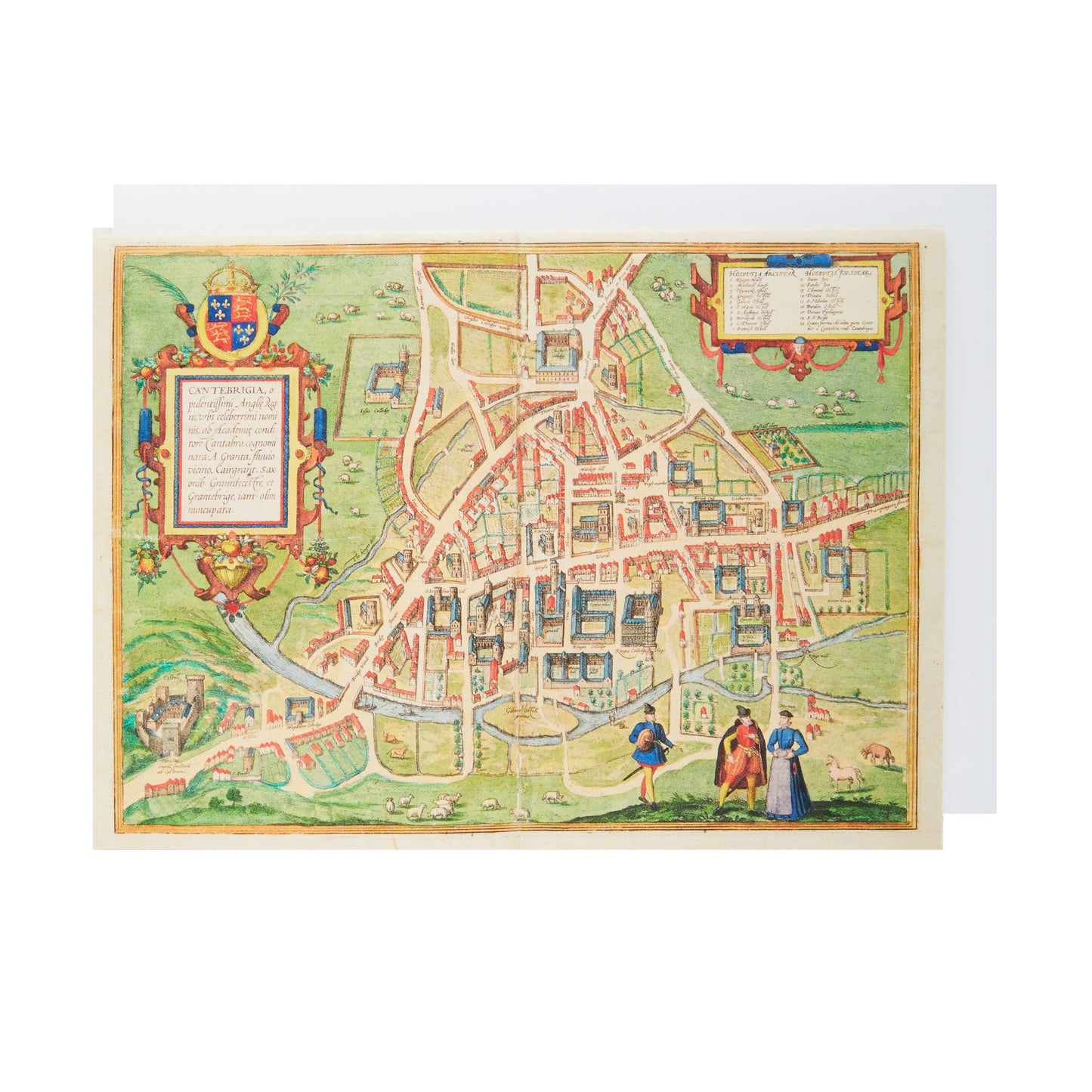 Map of Cambridge, 1575 - Greeting card