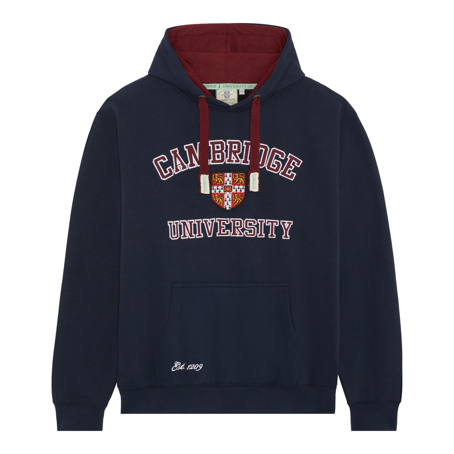 Cambridge University Applique Pullover Hood - Navy/Burgundy