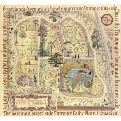 Map of Cambridge University Botanic Garden - Greetings card