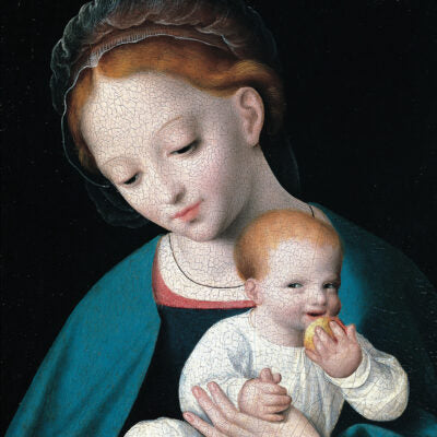 Christmas card pack - Virgin and Child with an Orange from the School of Cornelius van Cleve. From the Renaissance art collection of The Fitzwilliam Museum, brought to you by CuratingCambridge.com