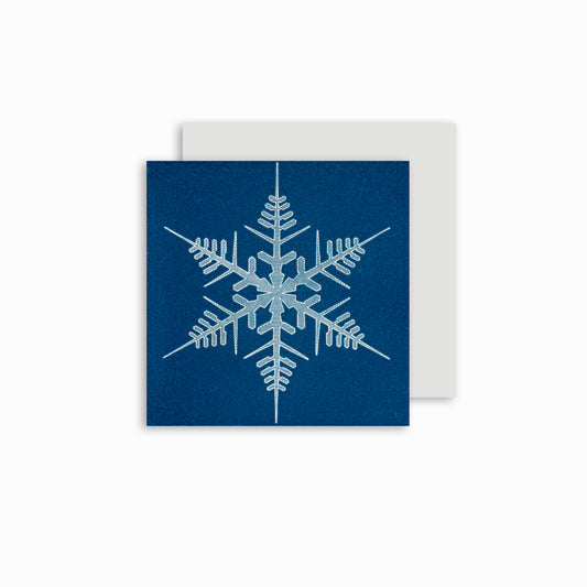 Snow Crystal on Blue - Christmas card pack