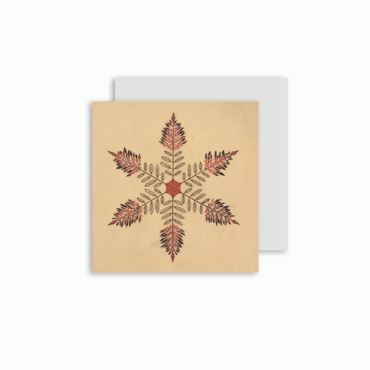 Snow Crystal on Cream - Christmas card pack