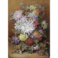 Greeting card - Bouquet of Flowers by Charlotte James. Chrysanthemums of white, pink, red, yellow, red and purple.