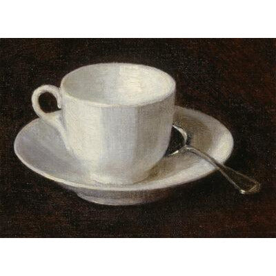 Greeting card - White Cup and Saucer by Henri Fantin-Latour. From the collection of The Fitzwilliam Museum, brought to you by CuratingCambridge.com