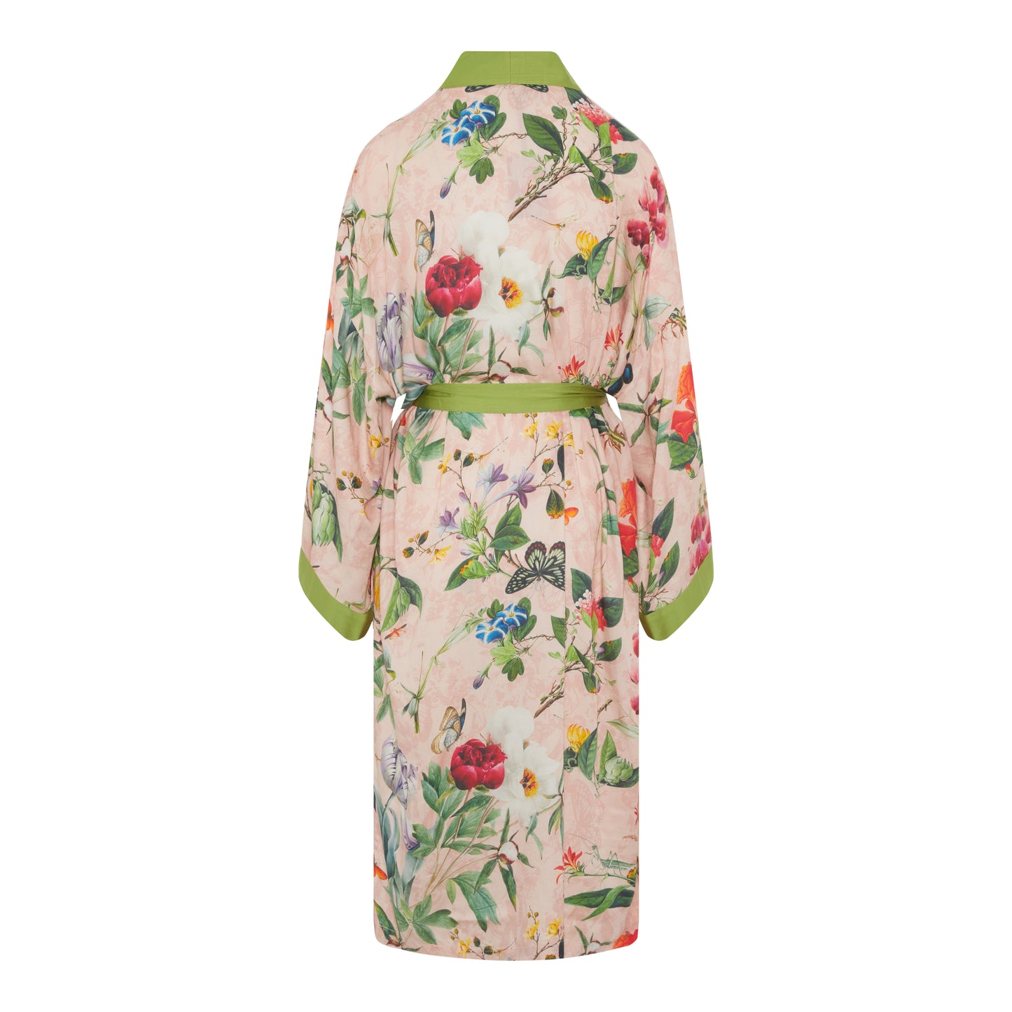 Pink with Green Fleur d-Orleans - Kimono gown