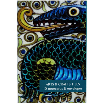Notecard pack - Arts & Crafts Tiles by William de Morgan and Co. Cover image - dragon tile. From the collection of the Fitzwilliam Museum, brought to you by CuratingCambridge.co.uk