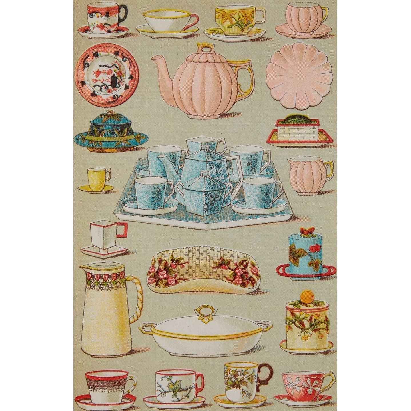 Notecard - Mrs Beeton's Book of Household Management, Breakfast and Tea China illustration. From the collection of Cambridge University Library, brought to you by CuratingCambridge.co.uk