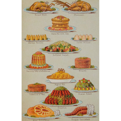 Notecard - Mrs Beeton's Book of Household Management, Supper Dishes illustration. From the collection of Cambridge University Library, brought to you by CuratingCambridge.co.uk