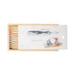 Wooden pencil case with blue finback whale design 