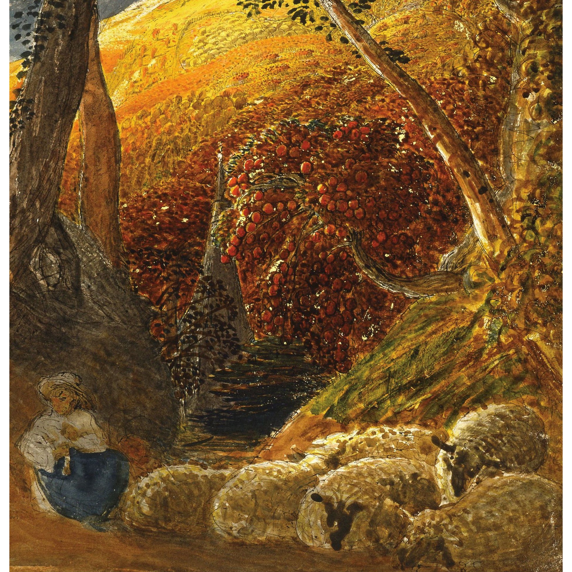 Greeting card - The Magic Apple Tree by Samuel Palmer. From the collection of The Fitzwilliam Museum, brought to you by Curating Cambridge.com