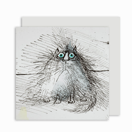 Grumpy Cat Ronald Searle - Greetings Card