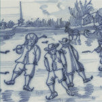 Notelet - Dutch skating scene from a blue and white tin-glazed earthenware tile. From The Fitzwilliam Museum, brought to you by CuratingCambridge.com