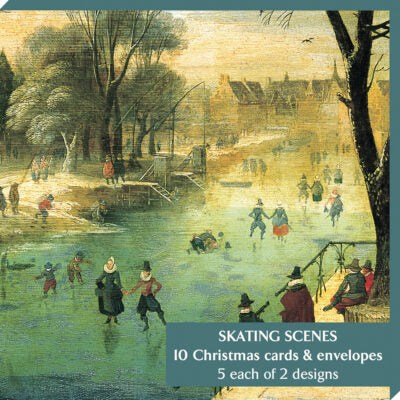 Notelet pack - Skating Scenes. Cover image - Winter Scene by Jacques Fouquier. From the collection of The Fitzwilliam Museum, brought to you by CuratingCambridge.com