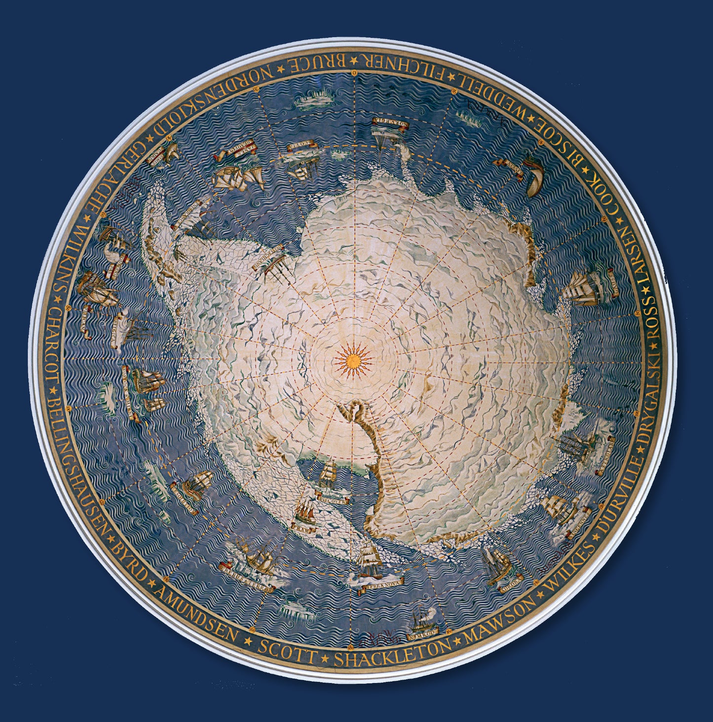 Map of the Antarctic - Greeting card