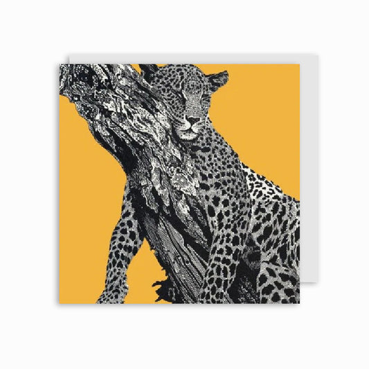Sleeping Leopard - Greetings Card