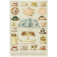 Tea towel with illustration of breakfast and tea china, from Mrs Beeton's Book of Household Management. From the collection of the Cambridge University Library, brought to you by CuratingCambridge.co.uk