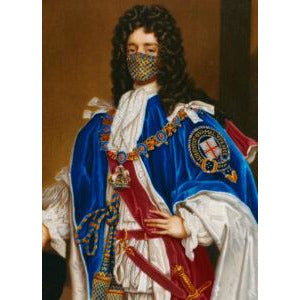 Greeting card - John Douglas Duke of Queensbury by Carl Boit, with additional face mask. From the collection of The Fitzwilliam Museum, brought to you by CuratingCambridge.co.uk