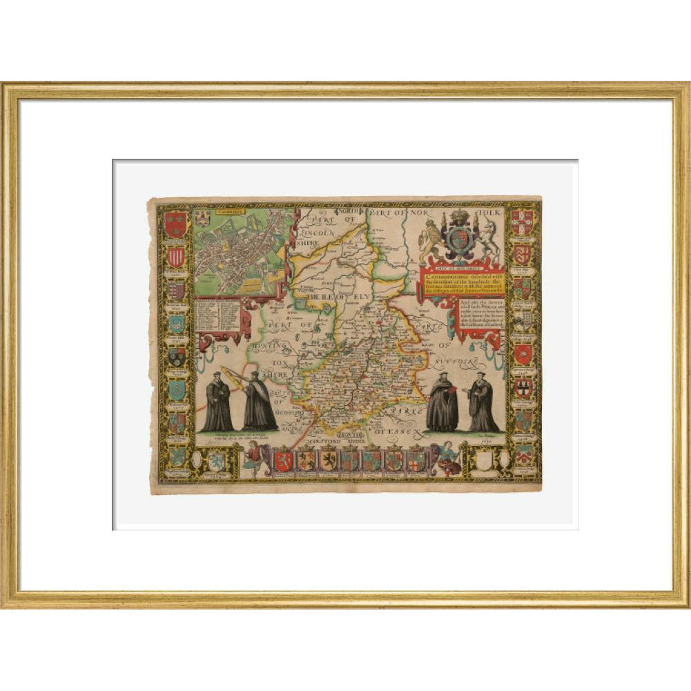 Map of Cambridge and Surrounding Areas - Art print