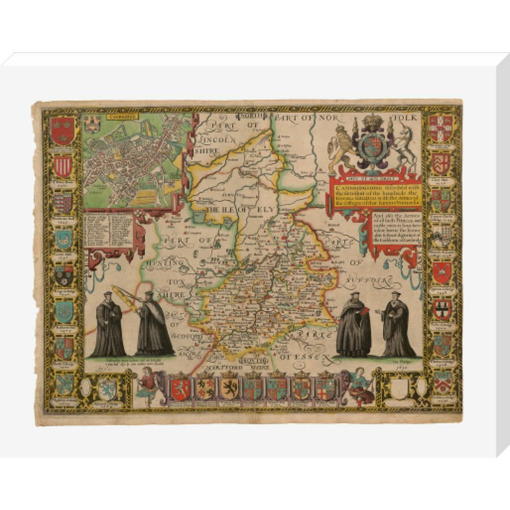 Map of Cambridge and Surrounding Areas - Art print
