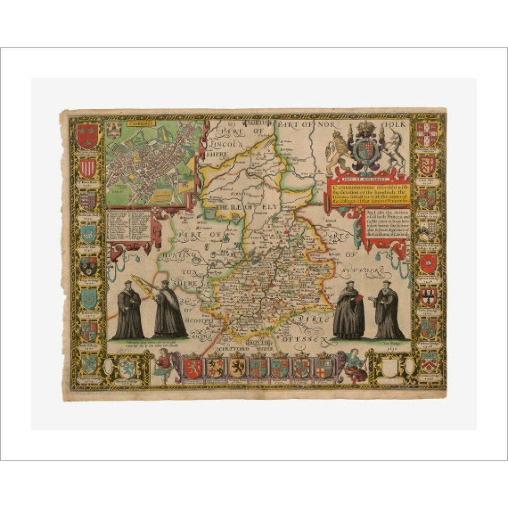 Map of Cambridge and Surrounding Areas - Art print