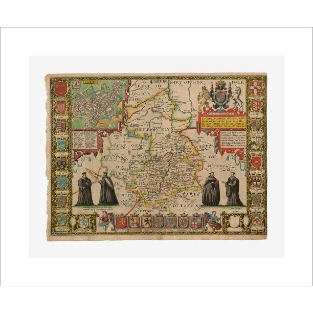 Map of Cambridge and Surrounding Areas - Art print
