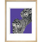 Large Spotted Genet on Purple - Art print